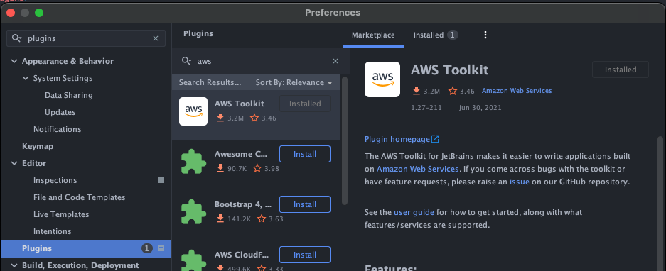 aws toolkit plugin