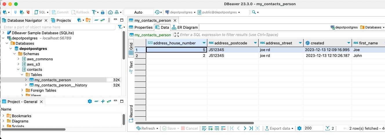 "Depot AWS SSM tunnel started and psql connected"
