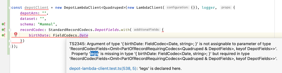"Type ... is missing: legs