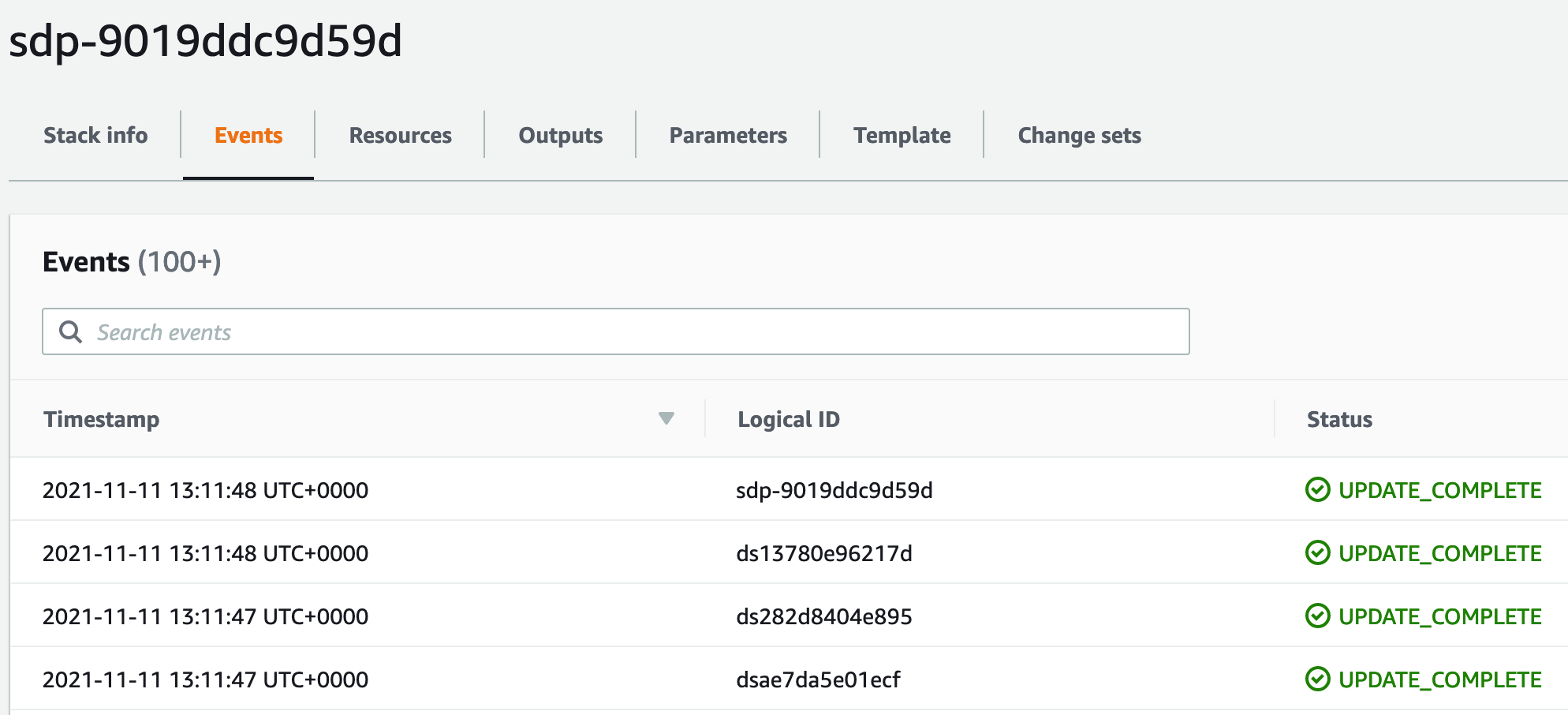 An actual Depot environment CloudFormation Stack.