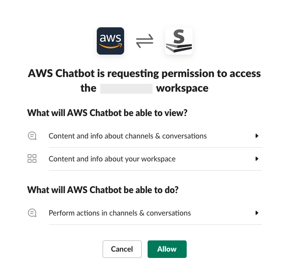 AWS Chatbot Slack Access Request